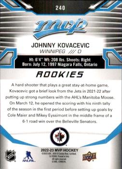 2022-23 Upper Deck MVP #240 Johnny Kovacevic Back