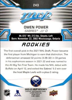 2022-23 Upper Deck MVP #243 Owen Power Back