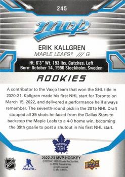 2022-23 Upper Deck MVP #245 Erik Kallgren Back