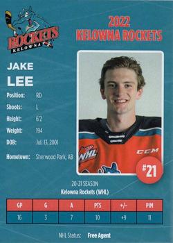 2021-22 Kelowna Rockets (WHL) #17 Jake Lee Back