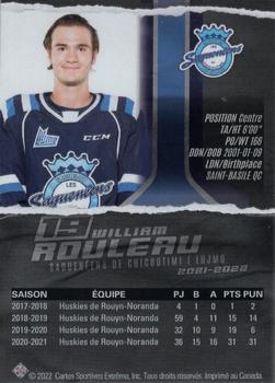 2021-22 Extreme Chicoutimi Sagueneens (QMJHL) #5 William Rouleau Back