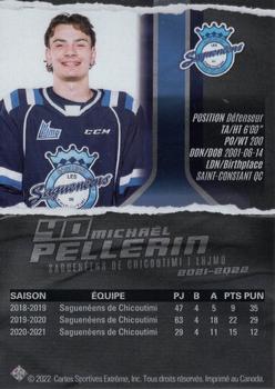 2021-22 Extreme Chicoutimi Sagueneens (QMJHL) #12 Michael Pellerin Back