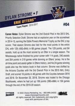 2021-22 Choice Erie Otters (OHL) 25th Anniversary #4 Dylan Strome Back