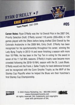 2021-22 Choice Erie Otters (OHL) 25th Anniversary #5 Ryan O'Reilly Back