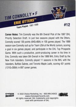 2021-22 Choice Erie Otters (OHL) 25th Anniversary #12 Tim Connolly Back