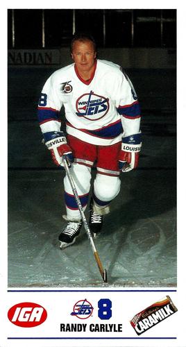 1991-92 IGA Winnipeg Jets #NNO Randy Carlyle Front