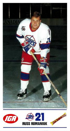 1991-92 IGA Winnipeg Jets #NNO Russ Romaniuk Front
