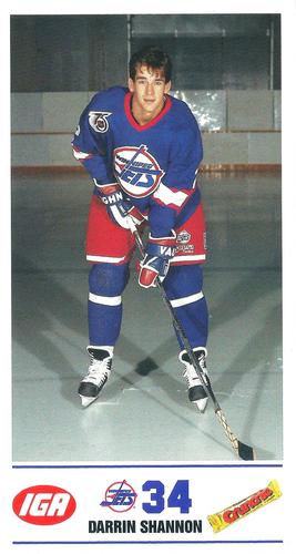 1991-92 IGA Winnipeg Jets #NNO Darrin Shannon Front