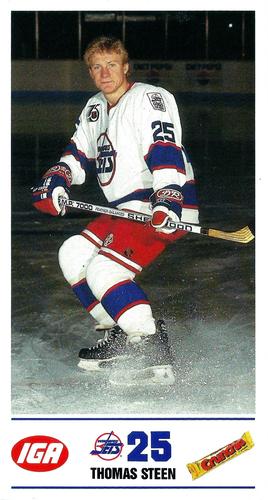 1991-92 IGA Winnipeg Jets #NNO Thomas Steen Front