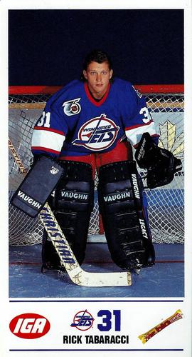 1991-92 IGA Winnipeg Jets #NNO Rick Tabaracci Front