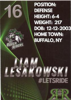 2021-22 Cedar Rapids RoughRiders (USHL) #NNO Liam Lesakowski Back