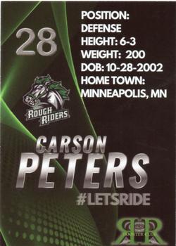 2021-22 Cedar Rapids RoughRiders (USHL) #NNO Carson Peters Back