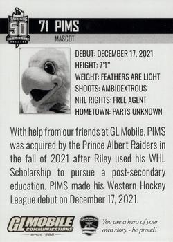 2021-22 Prince Albert Raiders (WHL) #NNO Pims Back