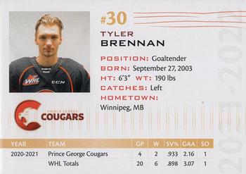 2021-22 Prince George Cougars (WHL) #NNO Tyler Brennan Back