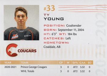 2021-22 Prince George Cougars (WHL) #NNO Ty Young Back