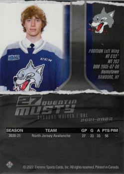 2021-22 Extreme Sudbury Wolves (OHL) #13 Quentin Musty Back