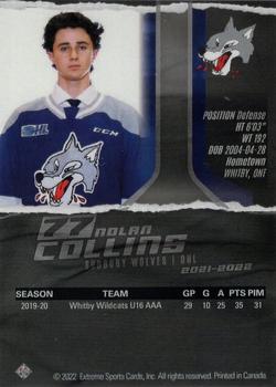 2021-22 Extreme Sudbury Wolves (OHL) #21 Nolan Collins Back