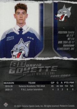 2021-22 Extreme Sudbury Wolves (OHL) #23 David Goyette Back