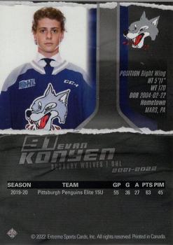 2021-22 Extreme Sudbury Wolves (OHL) #24 Evan Konyen Back