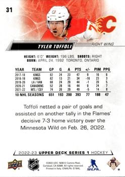 2022-23 Upper Deck #31 Tyler Toffoli Back