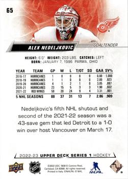 2022-23 Upper Deck #65 Alex Nedeljkovic Back