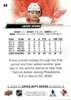 2022-23 Upper Deck #68 Jakub Vrana Back