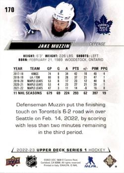 2022-23 Upper Deck #170 Jake Muzzin Back