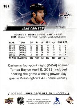 2022-23 Upper Deck #187 John Carlson Back