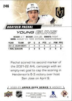 2022-23 Upper Deck #246 Brayden Pachal Back