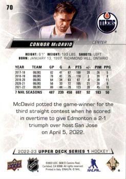 2022-23 Upper Deck #70 Connor McDavid Back