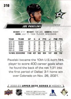 2022-23 Upper Deck #310 Joe Pavelski Back