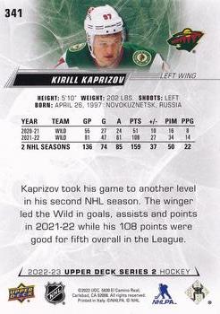 2022-23 Upper Deck #341 Kirill Kaprizov Back