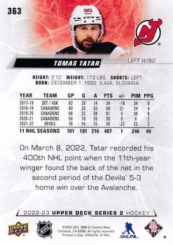 2022-23 Upper Deck #363 Tomas Tatar Back
