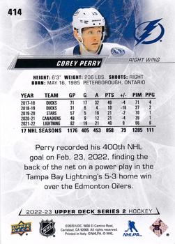 2022-23 Upper Deck #414 Corey Perry Back