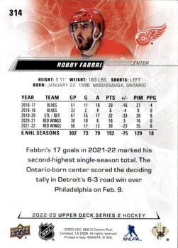 2022-23 Upper Deck #314 Robby Fabbri Back