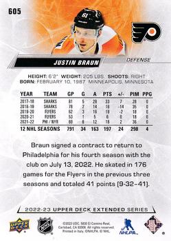 2022-23 Upper Deck #605 Justin Braun Back