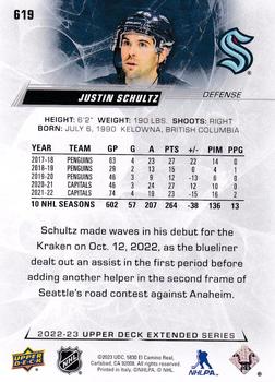 2022-23 Upper Deck #619 Justin Schultz Back