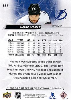 2022-23 Upper Deck #662 Victor Hedman Back