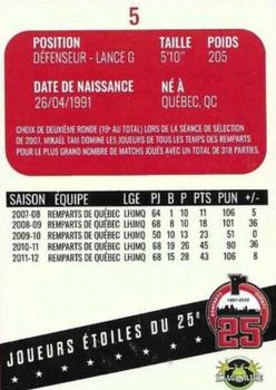 2021-22 Quebec Remparts (QMJHL) 25th Anniversary #5 Mikael Tam Back