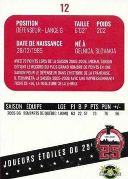 2021-22 Quebec Remparts (QMJHL) 25th Anniversary #12 Michal Sersen Back