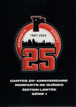 2021-22 Quebec Remparts (QMJHL) 25th Anniversary #NNO Header Card Front