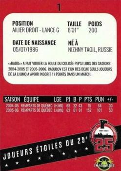 2021-22 Quebec Remparts (QMJHL) 25th Anniversary - Red (Rouge) #1 Alexander Radulov Back