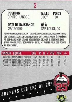 2021-22 Quebec Remparts (QMJHL) 25th Anniversary - Silver (Argent) #3 Jonathan Marchessault Back