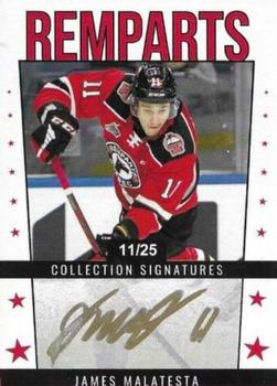 2021-22 Quebec Remparts (QMJHL) 25th Anniversary - Signatures Red (Rouge) #A-JM James Malatesta Front