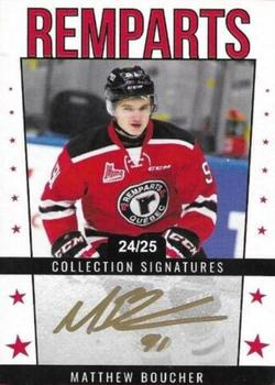 2021-22 Quebec Remparts (QMJHL) 25th Anniversary - Signatures Red (Rouge) #A-MB Matthew Boucher Front
