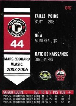 2021-22 Quebec Remparts (QMJHL) 25th Anniversary - Our Legends Black (Nos Legendes Noir) #CR7 Marc-Edouard Vlasic Back