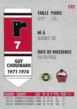 2021-22 Quebec Remparts (QMJHL) 25th Anniversary - Our Legends Silver (Nos Legendes Argent) #CR2 Guy Chouinard Back