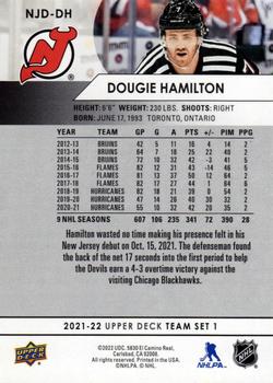2021-22 Upper Deck New Jersey Devils #NJD-DH Dougie Hamilton Back