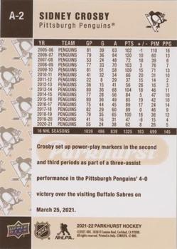 2021-22 Parkhurst - 2005-06 Retro Achievements #A-2 Sidney Crosby Back