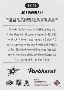2021-22 Parkhurst - Parkies #PK-24 Joe Pavelski Back